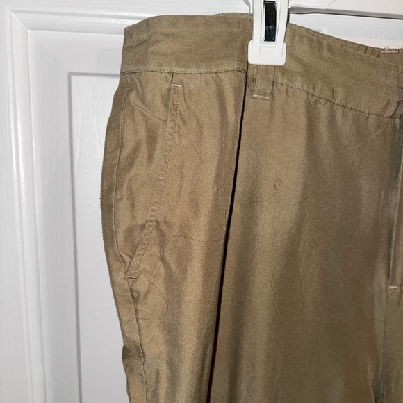 Winter Silks Vintage Silk Blend Pants Tan Khaki Pockets Size 14 - Picture 3 of 9